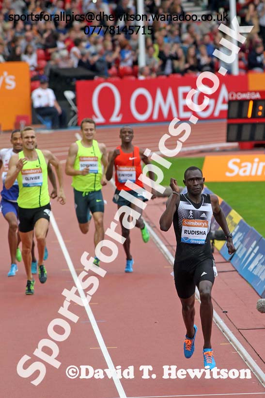 David Rudisha winner of the 800 metres Glasgow Diamond League. Photo: David T. Hewitson/Sports for All Pics